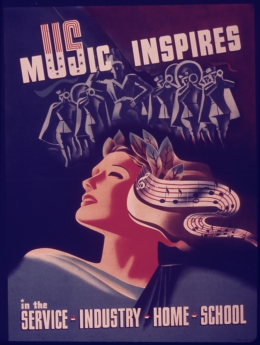 Moteur de recherche musical YMusic, image - musique, design vintage