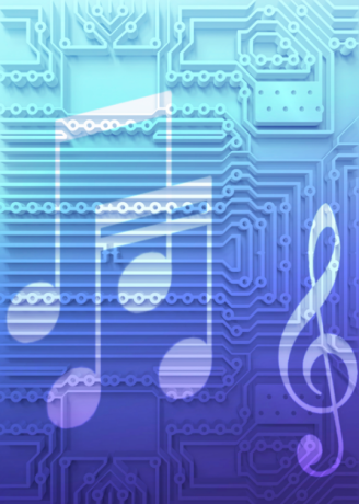 Moteur de recherche musical YMusic, image - design incluant une partition de musique